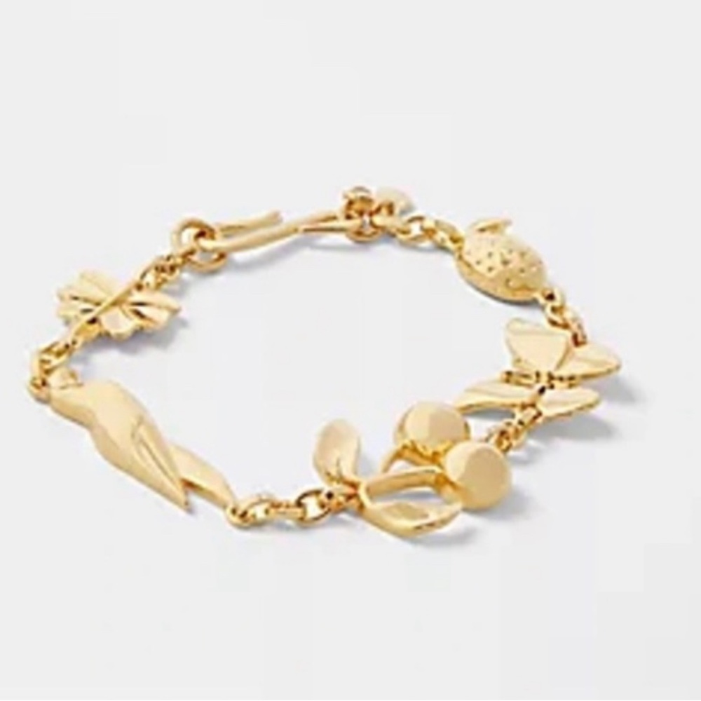 ANN TAYLOR || NWOT - Gold Cherry Charm Bracelet